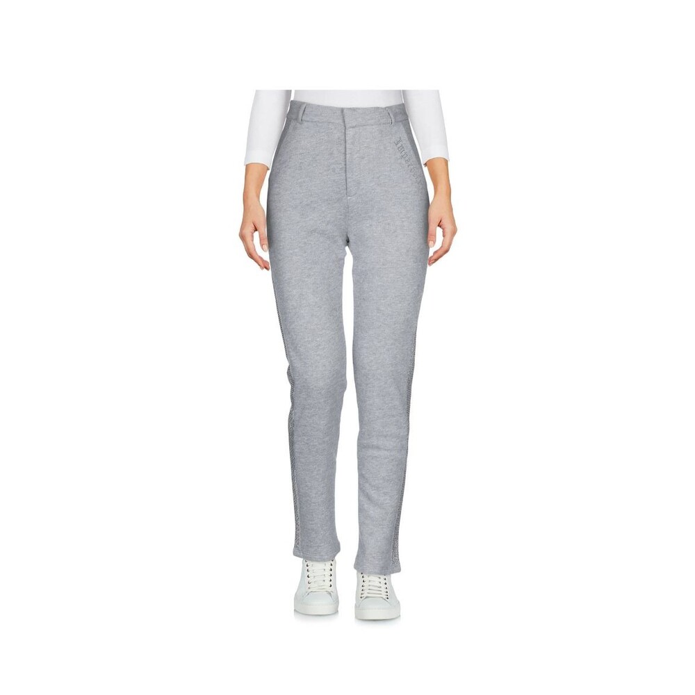 NEW !M?ERFECT WOMEN'S LIGHT GRAY SLIM LEG SOFT STUDDED PANTS/SWEATPANTS SZ M